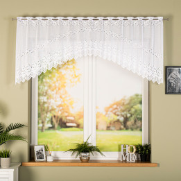 JAGODA Firanka żakardowa gotowa, szerokość 250 x wysokość 80cm, kolor 001 biały 