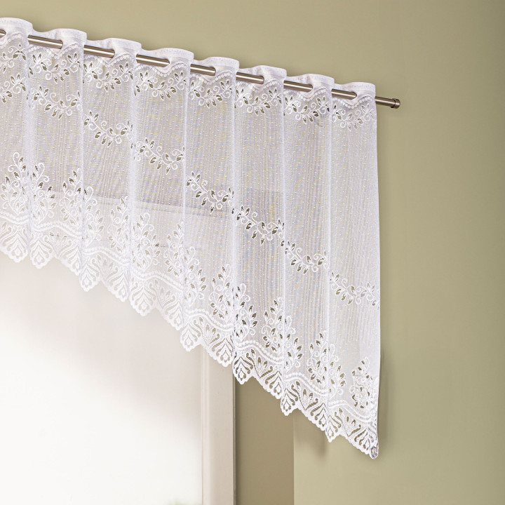 JAGODA Firanka żakardowa gotowa, szerokość 250 x wysokość 80cm, kolor 001 biały 