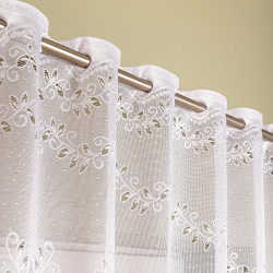 JAGODA Firanka żakardowa gotowa, szerokość 250 x wysokość 80cm, kolor 001 biały