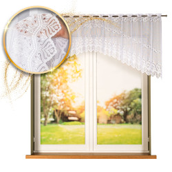 JAGODA Firanka żakardowa gotowa, szerokość 250 x wysokość 80cm, kolor 001 biały