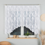 SONIA firanka gotowa z podcięciem żakardowa biała w kwiaty 350x140 cm