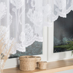 SONIA Firanka żakardowa gotowa, szerokość 350 x wysokość 140cm, kolor 001 biały