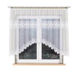 ŻANETA Firanka żakardowa gotowa, szerokość 300 x wysokość 135cm, kolor 001 biały