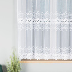 BASTIA Firanka żakardowa gotowa na prosto, szerokość 300 x wysokość 160cm, kolor 001 biały