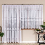 ADRIANNA firanka gotowa żakardowa biała w ornamenty 300x250 cm