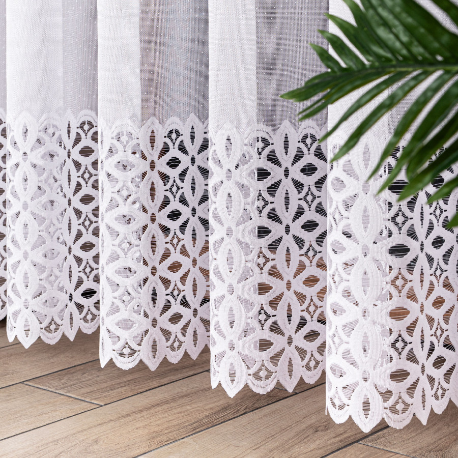 ADRIANNA Firanka żakardowa gotowa na prosto, szerokość 300 x wysokość 250cm, kolor 001 biały