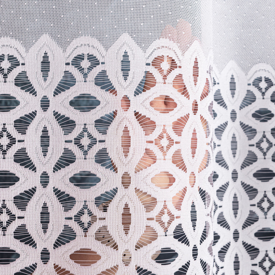 ADRIANNA Firanka żakardowa gotowa na prosto, szerokość 300 x wysokość 250cm, kolor 001 biały