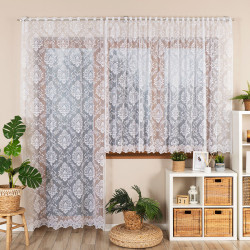 APOLONIA Firanka żakardowa gotowa na prosto, szerokość 140 x wysokość 250cm, kolor 001 biały