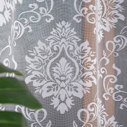 APOLONIA Firanka żakardowa gotowa na prosto, szerokość 140 x wysokość 250cm, kolor 001 biały