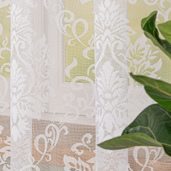 APOLONIA Firanka żakardowa gotowa na prosto, szerokość 140 x wysokość 250cm, kolor 001 biały