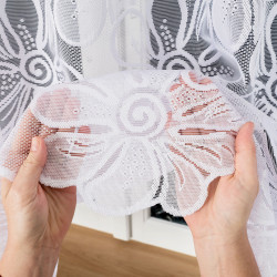 PATRYCJA Firanka żakardowa gotowa na prosto, szerokość 400 x wysokość 160cm, kolor 001 biały