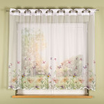ŁĄKA Z MOTYLAMI firanka gotowa żakardowa wielokolorowa w kwiaty 250x160 cm