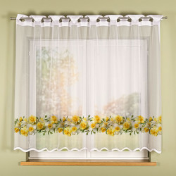 ŻONKILE Firanka żakardowa gotowa na prosto 023456, szerokość 250 x wysokość 160cm, kolor 008 żółty (do wyczerpania zapa