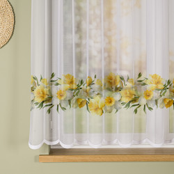 ŻONKILE Firanka żakardowa gotowa na prosto 023456, szerokość 250 x wysokość 160cm, kolor 008 żółty (do wyczerpania zapa