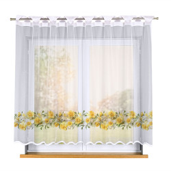 ŻONKILE Firanka żakardowa gotowa na prosto 023456, szerokość 250 x wysokość 160cm, kolor 008 żółty (do wyczerpania zapa