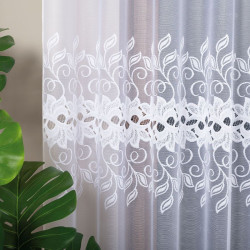 BASTIA Firanka żakardowa gotowa na prosto, szerokość 300 x wysokość 250cm, kolor 001 biały