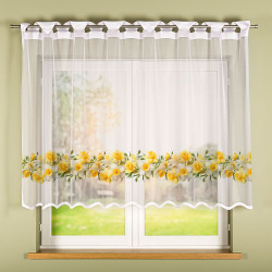 ŻONKILE Firanka żakardowa gotowa na prosto 023456, szerokość 240 x wysokość 140cm, kolor 008 żółty (do wyczerpania zapa