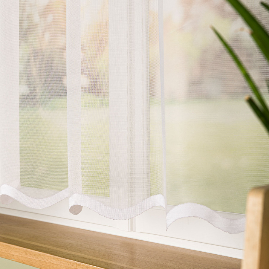 ELZA Firanka żakardowa gotowa na prosto, szerokość 250 x wysokość 160cm, kolor 001 biały