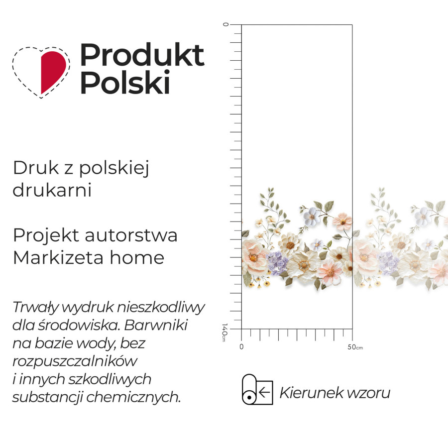 KWIATY Z EFEKTEM WYSZYWANIA Firanka żakardowa gotowa na prosto 023456, szerokość 240 x wysokość 140cm, kolor 001 biały (do