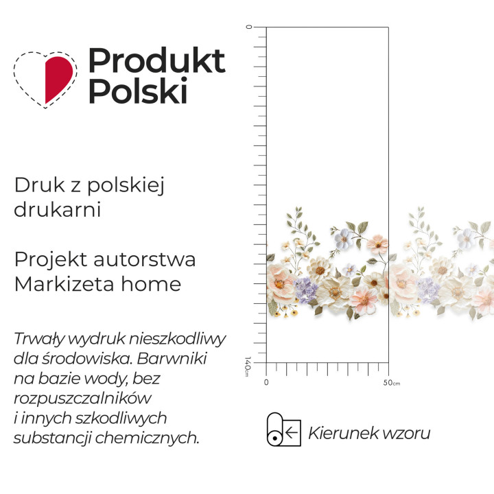KWIATY Z EFEKTEM WYSZYWANIA Firanka żakardowa gotowa na prosto 023456, szerokość 240 x wysokość 140cm, kolor 001 biały (do