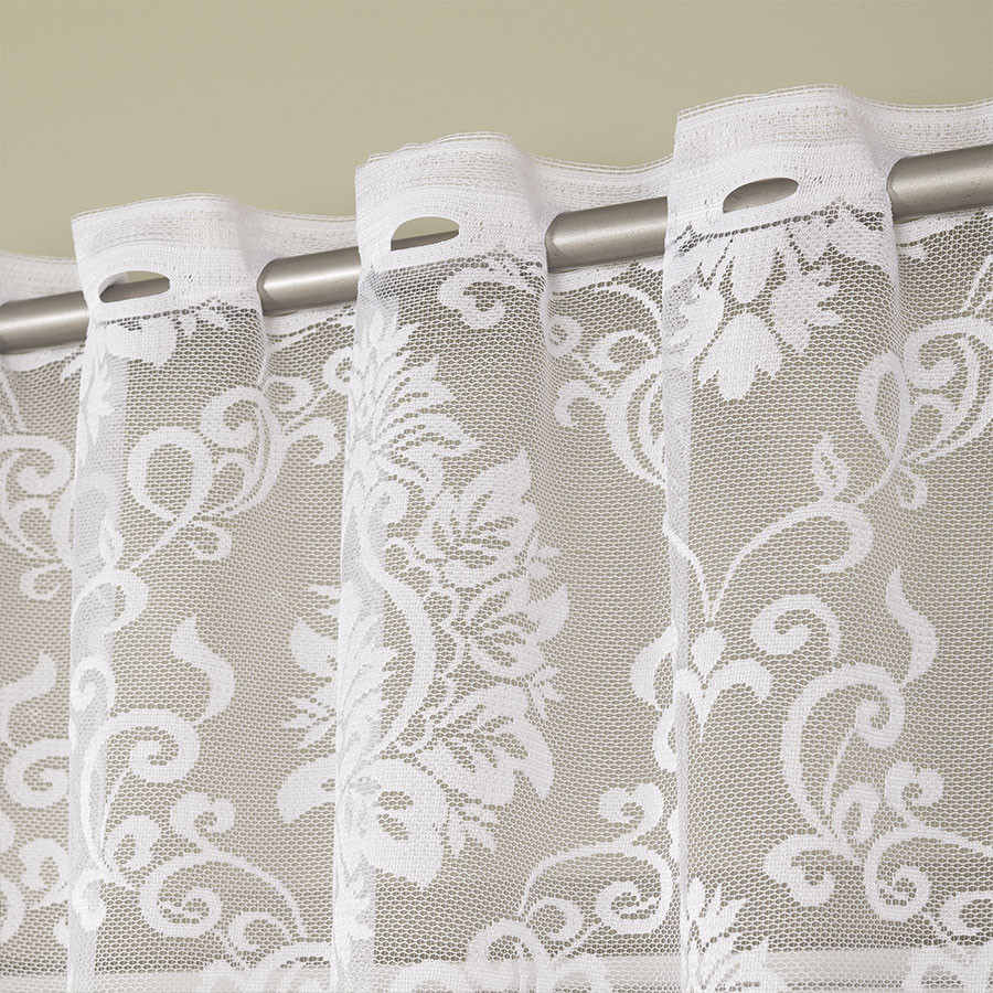 APOLONIA Firanka żakardowa gotowa na prosto, szerokość 140 x wysokość 240cm, kolor 001 biały