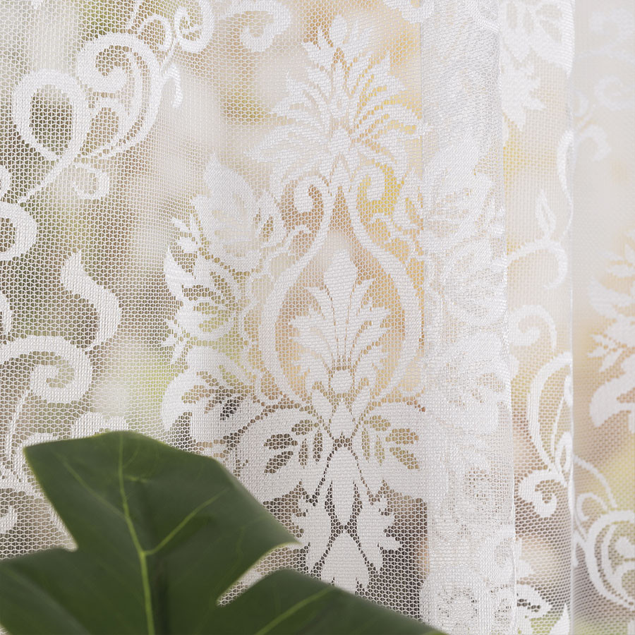 APOLONIA Firanka żakardowa gotowa na prosto, szerokość 140 x wysokość 240cm, kolor 001 biały