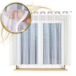 ELZA Firanka żakardowa gotowa na prosto, szerokość 300 x wysokość 160cm, kolor 001 biały