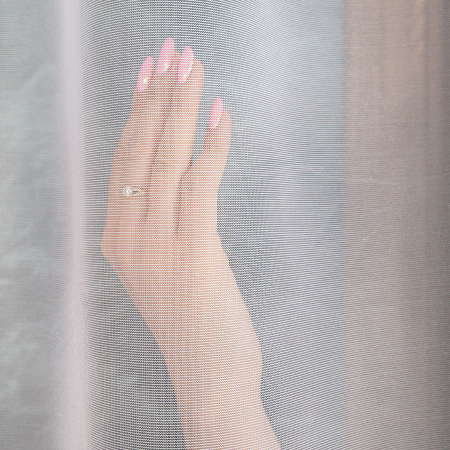 ELZA Firanka żakardowa gotowa na prosto, szerokość 140 x wysokość 250cm, kolor 001 biały