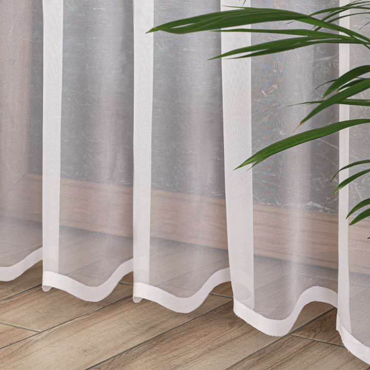 ELZA Firanka żakardowa gotowa na prosto, szerokość 140 x wysokość 230cm, kolor 001 biały 