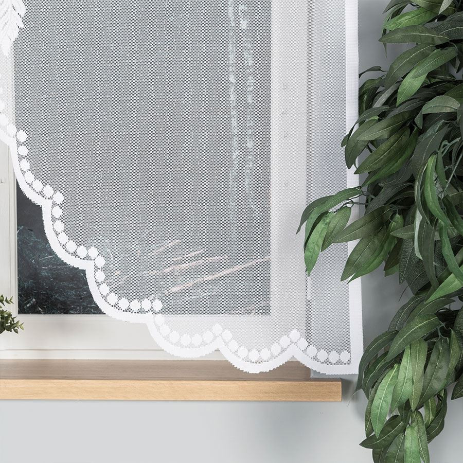 DINA Panel żakardowy gotowy, z motywem łapacza snów, szerokość 160 x wysokość 160, kolor 001 biały