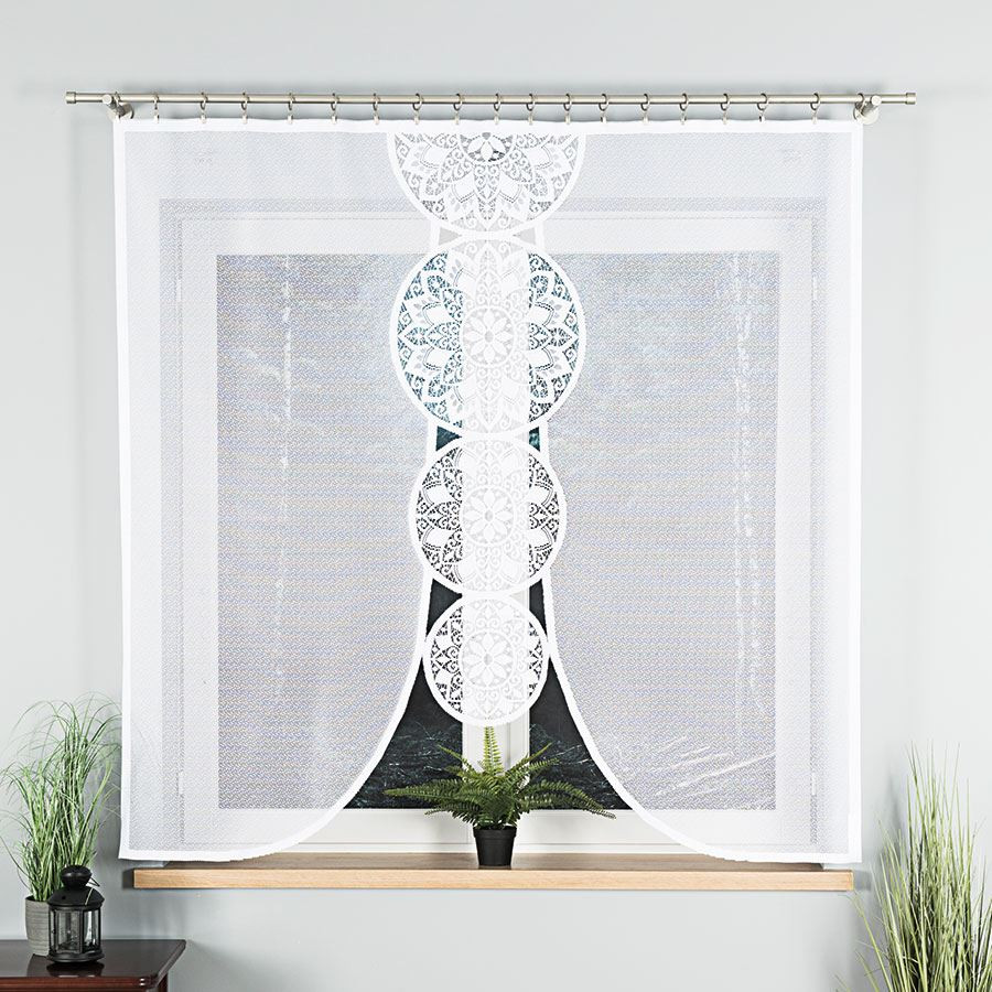 ELWIRA Panel żakardowy gotowy, szerokość 160 x wysokość 160cm, kolor 001 biały