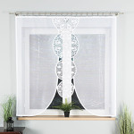 ELWIRA firanka gotowa panelowa żakardowa biała w ornamenty 160x160 cm