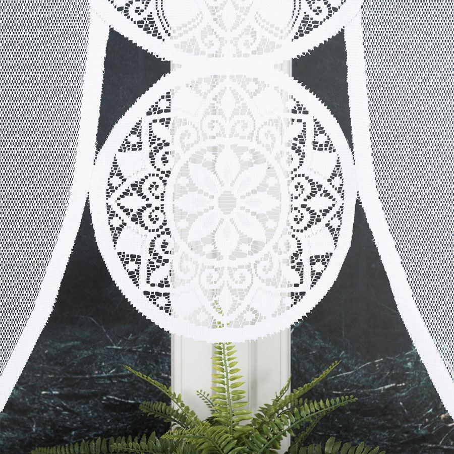 ELWIRA Panel żakardowy gotowy, szerokość 160 x wysokość 160cm, kolor 001 biały