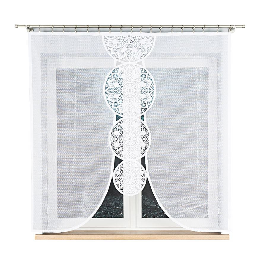 ELWIRA Panel żakardowy gotowy, szerokość 160 x wysokość 160cm, kolor 001 biały