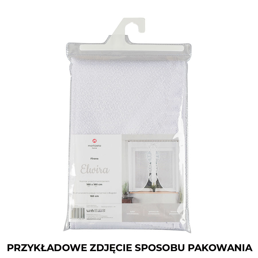 ELWIRA Panel żakardowy gotowy, szerokość 160 x wysokość 160cm, kolor 001 biały