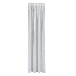 KOKARDKA Firana gotowa na etaminie, haftowana, na taśmie, z ołowianką, szerokość 140 x wysokość 250cm, kolor 001 biały z