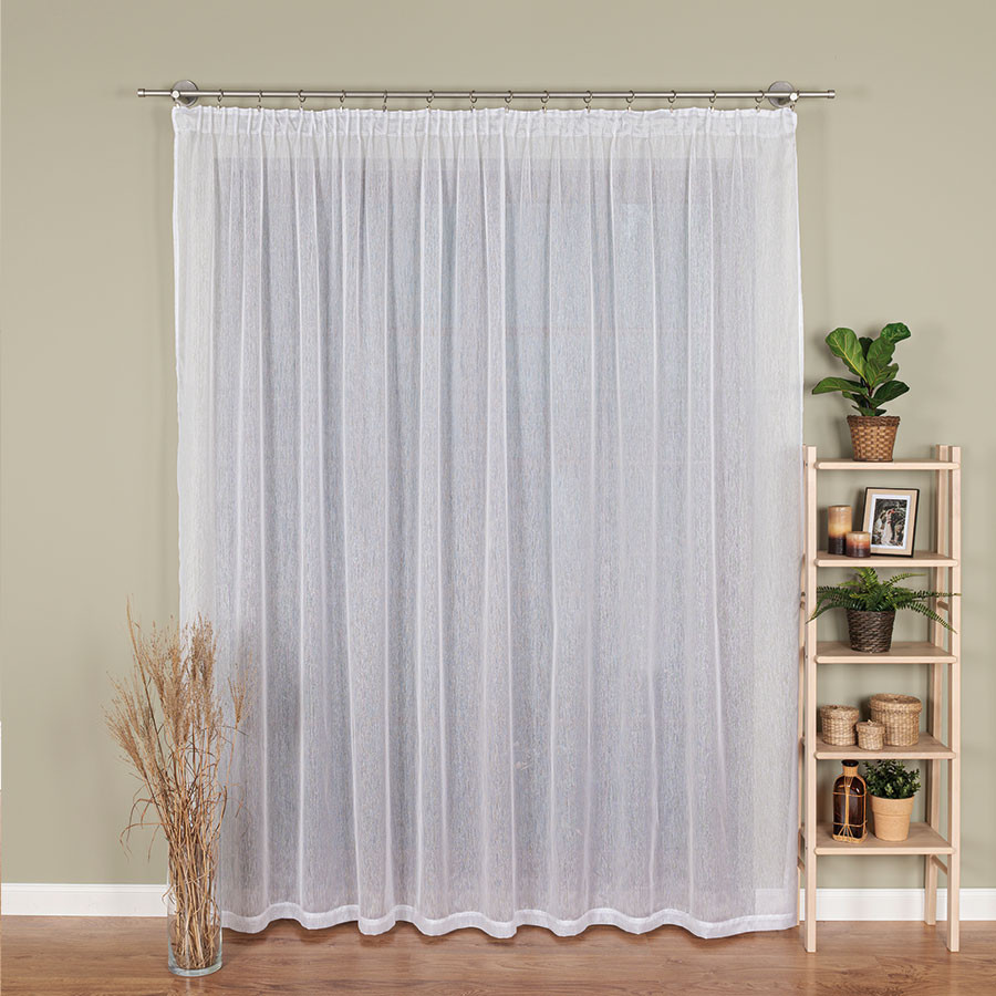 Firana gotowa na taśmie, 300x250 cm, kolor 001 biały