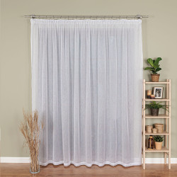 Firana gotowa na taśmie, 300x250 cm, kolor 001 biały