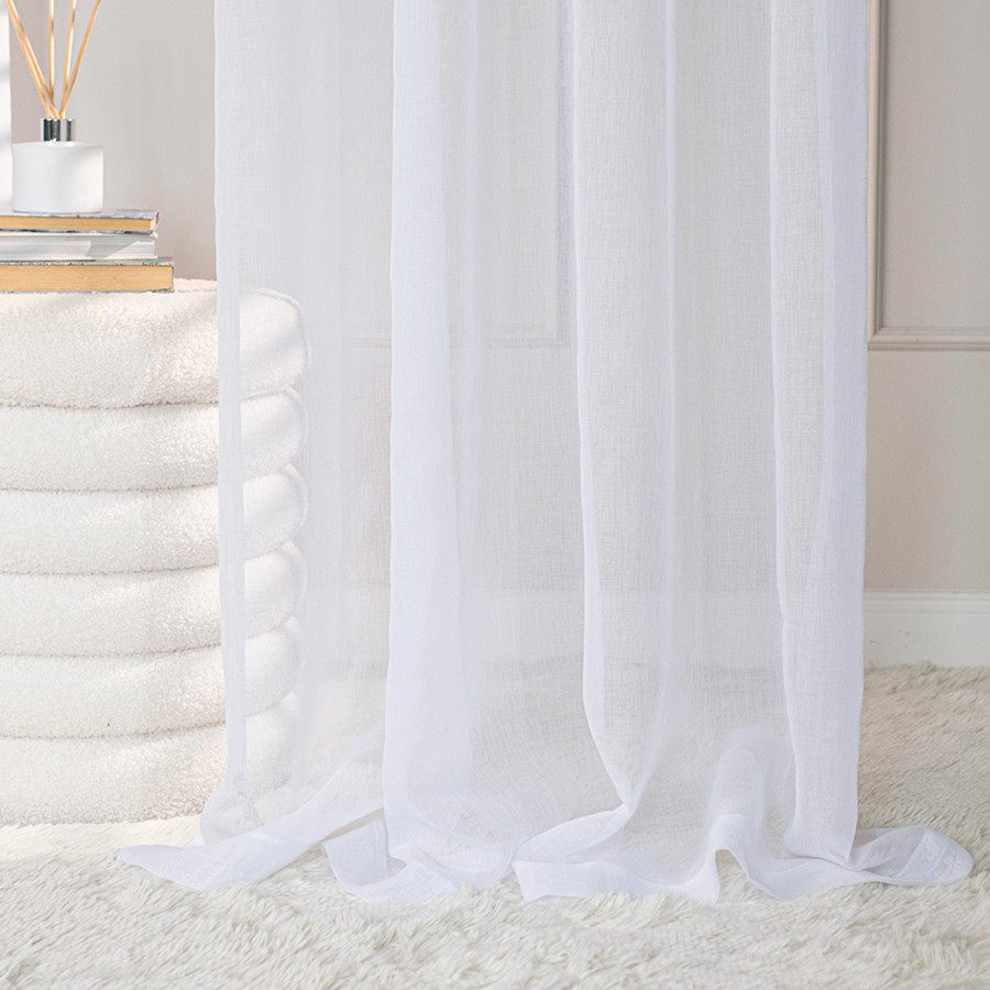 ETAMINA Firana gotowa na taśmie, szerokość 300 x wysokość 230cm, kolor 001 biały