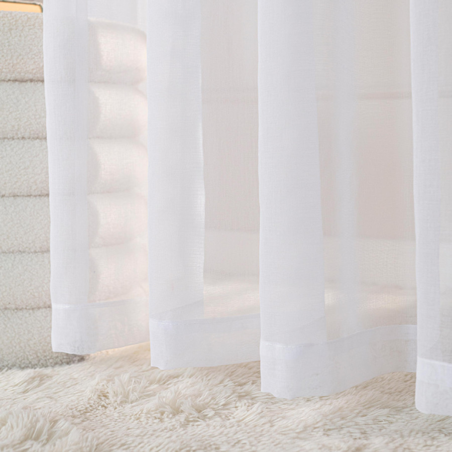 ETAMINA Firana gotowa na taśmie, szerokość 300 x wysokość 230cm, kolor 001 biały