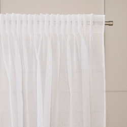 PERŁA Firanka gotowa, haftowana w kwiaty 3D z perłą, na taśmie, na etaminie, szerokość 140 x wysokość 250cm, kolor 001 b