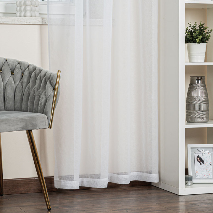 ETAMINA Firana gotowa na taśmie, szerokość 140 x wysokość 230cm, kolor 001 biały 
