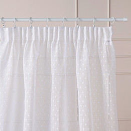 Firana gotowa na taśmie, szerokość 140cm x wysokość 250cm, kolor 001 biały 