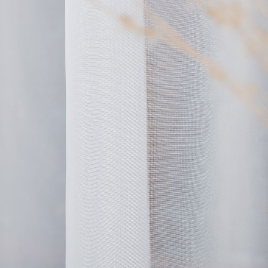 WOAL Firana gotowa na taśmie, szerokość 140 x wysokość 250cm, kolor 001 biały