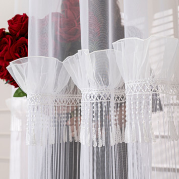 EGRET Firana gotowa na przelotkach, szerokość 140cm x wysokość 250cm, kolor 001 biały