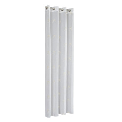 KOKARDKA Firana gotowa na etaminie, haftowana, na srebrnych przelotkach, z ołowianką, szerokość 140 x wysokość 250cm, kolo