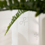 RIBBON Firana gotowa na woalu w diamentowe kokardki, na srebrnych przelotkach, z ołowianką, szerokość 140 x wysokość 250cm