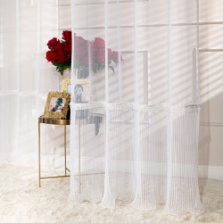 ORENA Firana gotowa na przelotkach, szerokość 140cm x wysokość 250cm, kolor 001 biały