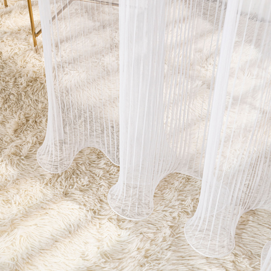 ORENA Firana gotowa na przelotkach, szerokość 140cm x wysokość 250cm, kolor 001 biały