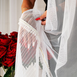 ORENA Firana gotowa na przelotkach, szerokość 140cm x wysokość 250cm, kolor 001 biały